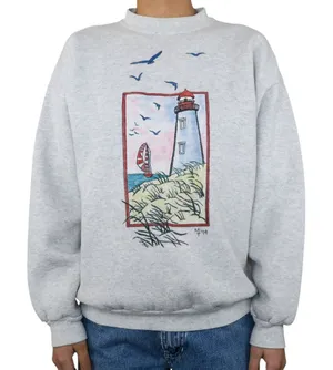 Vintage 90s Tultex Lighthouse Sweatshirt thumbnail 1