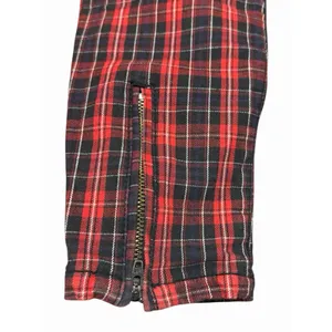 Maison Scotch Red Plaid Punk Goth Biker Skinny Pants Women's Size 27 Soda S&S thumbnail 10