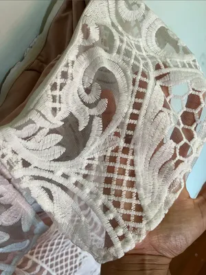 Showpo Nude Strapless Dress with White Lace Overlay thumbnail 4