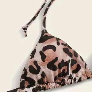 SheIn Leopard Triangle Top With Tie Side Bikini Set - Brand new, never worn! 🤎🖤 thumbnail 8
