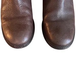 Tory Burch Christy Riding Boots Brown Leather Stretch Back 8.5 thumbnail 8