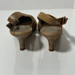 Circa Joan & David Luxe Carolynne Gold Snakeskin Leather Slingback Pumps 8M‎ thumbnail 10