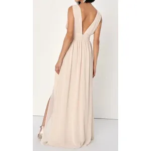 NEW Lulus Size Small Heavenly Hues Maxi‎ Dress Cream Blush Formal Flowy thumbnail 2