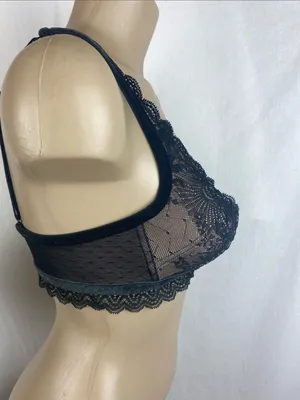 Victoria's Secret Very Sexy Black Lace Balconette Wire Free Bra M thumbnail 3