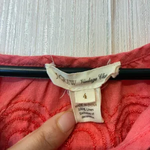 J. Crew Vintage closet Coral Embroidered boho Blouse top 4‎ thumbnail 6
