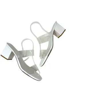 Raye Bardot Heel Slide Strap Sandal Block Clear White Size‎ US 9 thumbnail 2