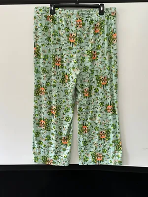 Cuddl Duds Pajama Set NEW V Neck Short Sleeve Capri Pant Set XXL Mint Cottage thumbnail 6