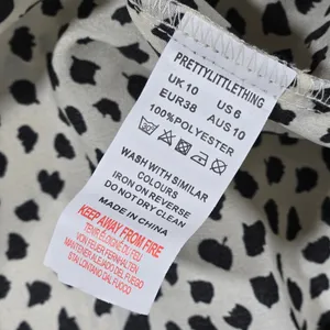 PrettyLittleThing Black Dalmatian Print Smocked Waist Tie Front Mini‎ Dress 6 thumbnail 4