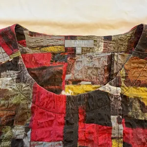 Habitat Clothes to Live In Abstract Crinkle Patchwork Blouse Top Medium thumbnail 5
