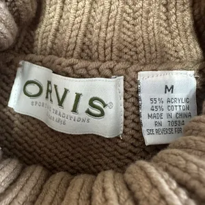 Orvis Turtleneck Sweater Womens Size‎ Medium Tan Brown Knit Cotton Blend Classic thumbnail 5