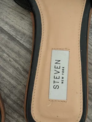 steven by steve madden hayden black leather sandal thumbnail 5