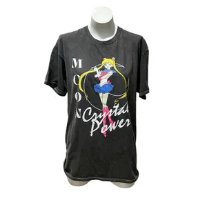 Sailor Moon Crystal Power Graphic T-Shirt Unisex M Gray Anime Tee thumbnail 5