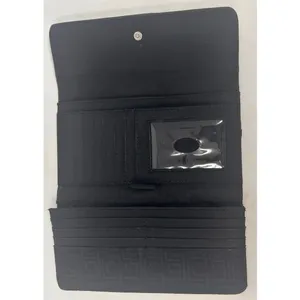 Liz Claiborne Women's‎ Black Tri Fold Wallet Monogram Fabric Pattern thumbnail 2