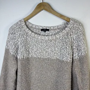 Fate Boucle Crewneck Long Sleeve Pullover Sweater Tan XL cottagecore casual thumbnail 5