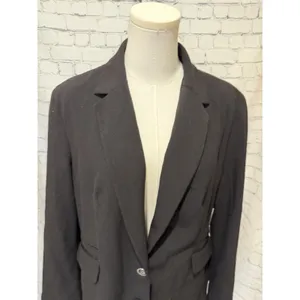 NWT NY&CO Womens Blazer Plus Size 18 Two Button Black Professional Office Wear thumbnail 4