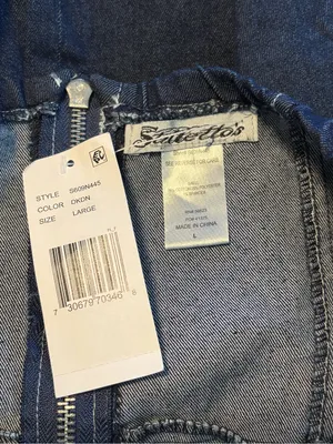 NWT Stiletto's Strapless Dark Wash Buckle Mini Dress Size L thumbnail 6