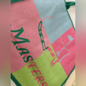 New Masters Multicolor Jute Tote Bag Green thumbnail 2