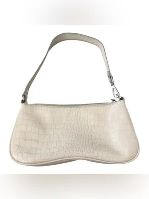 Friday by JW PEI Cream Croc Embossed Shoulder Bag 90s Style thumbnail 2