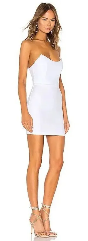 Superdown Stevie‎ Mini Dress Womens XS White Strapless Boned Party Cocktail thumbnail 1