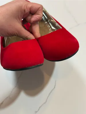 MAIERNISI JESSI Women's Classic Round Toe Pump Kitten Low Heel Velvet Red Shoes thumbnail 15