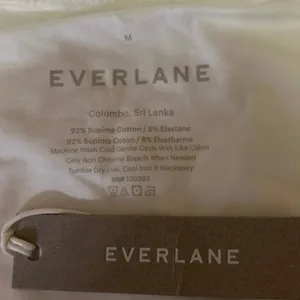 NEW Everlane White Supima Cotton Square Neck Long Sleeve Thong Bodysuit Size M thumbnail 3