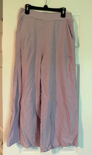Amazon Purple linen cropped pants thumbnail 1
