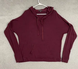 Brandy Melville Robin Hoodie Women OS Maroon Lightweight Pullover‎ thumbnail 1