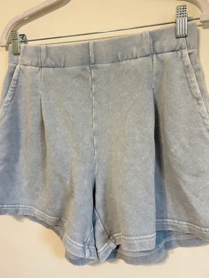 Aerie New Heights Trouser Fleece Short Size Small Cloud Wash Light Blue Sweat thumbnail 4