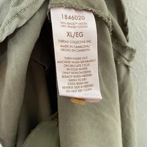Teddi Rose Khaki Green Retro Utility Military Gorpcore Tencel Button Dress XL‎ thumbnail 3