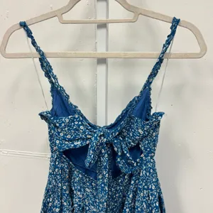 Princess Polly Blue Floral Cutout Back Tie Romper Braided Straps Cottagecore thumbnail 3