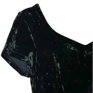 St. Michaels Black Velvet Midi Dress WhimsiGoth 90s Grunge Witchy Goth Size 8 thumbnail 3