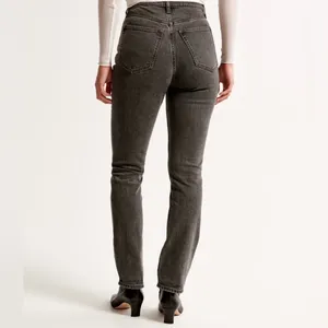 Abercrombie Ultra High Rise 90s Slim Straight Jean, Grey, Size 29 (8) thumbnail 5
