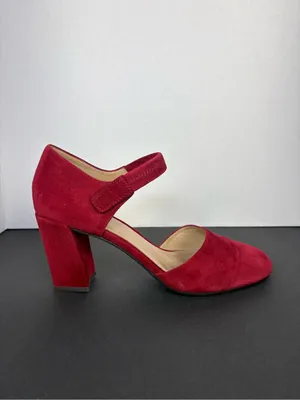 Eileen Fisher Mary Jane Block Heel Pumps in Burgundy red Suede 3 inch heel Size 8 thumbnail 2