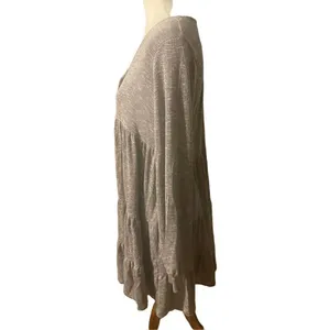 Ces Femme Baby Doll Button Down Swing Dress Mocha Gray Size Small -NWT thumbnail 10