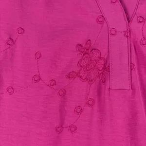 Fred David Magenta Pink Floral Embroidered Shirt Blouse XL Cottagecore Prairie‎ thumbnail 3