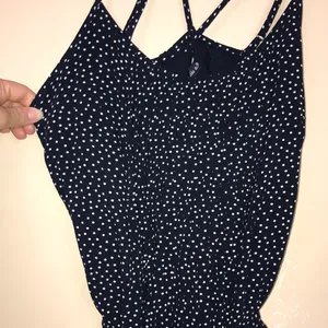 Abercrombie & Fitch Women’s Polka Dot Blue White Crossover Straps Mini Dress thumbnail 4