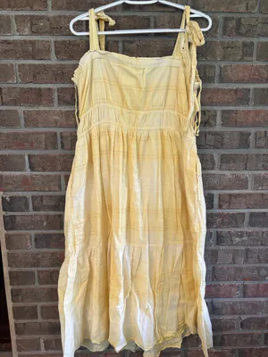 Yellow Tie-Shoulder Sundress - Lightweight Summer Dress thumbnail 3