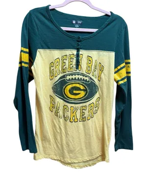 Women’s Green Bay Packers NFL Team Apparel Long Sleeve Henley – Size XL thumbnail 1
