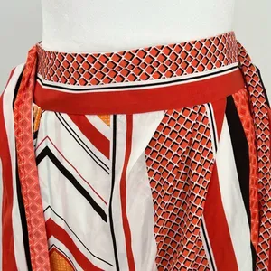 Banana Republic Tie Wrap Geo Skirt Orange White Size 4 thumbnail 7