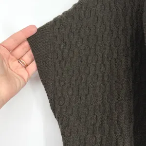 Lafayette 148 New York Olive Green Wool‎ Cashmere Cable Knit Vest Cardigan M thumbnail 3