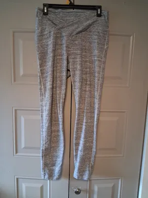PINK Victoria's Secret v-cut front waist line tweed leggings in gray size large. thumbnail 3