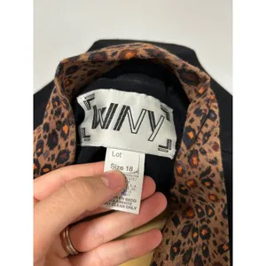Vintage 90s Leopard Print 2 Piece Skirt Suit Set Black Rayon Blazer Midi Skirt thumbnail 9