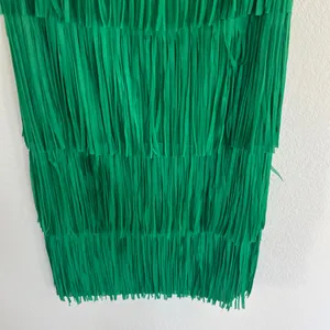 Evoutionary Green Midi Fringe Skirt Size Medium NWT thumbnail 6