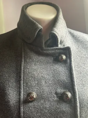 ZARA WARM WEAR TRF Gray Wool Double-Breasted 9 Button Side Pockets Pea Coat Sz M thumbnail 5