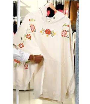 FREE PEOPLE We The Free Graphic Hoodie Ivory Combo Size L New w/ Tag MSRP $148 thumbnail 9