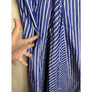 Rebecca Taylor Marseille Stripe Dress 10 Blue White Tie Front Cotton Midi thumbnail 8