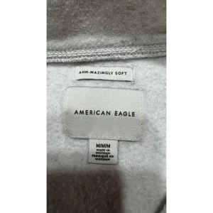 American Eagle Quarter‎ Zip Pullover Grey Purple Lavender Women's Medium thumbnail 2