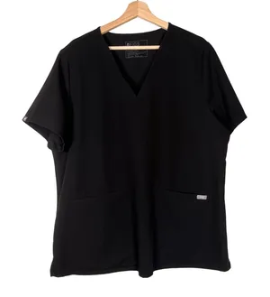 FIGS Technical Collection Black V-Neck Scrub Top XXL FW1100 Short‎ Sleeve thumbnail 1