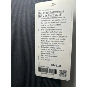 Lululemon‎ Brushed Softstreme Rib Zip Flare 2 Black High Rise 32.5" NWT LW5EUBS thumbnail 2