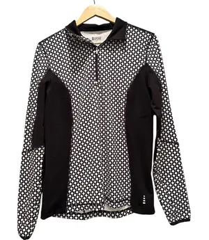 Lands End Sport Women's Black White‎ Quarter Zip Pullover Size Medium Activewear thumbnail 1